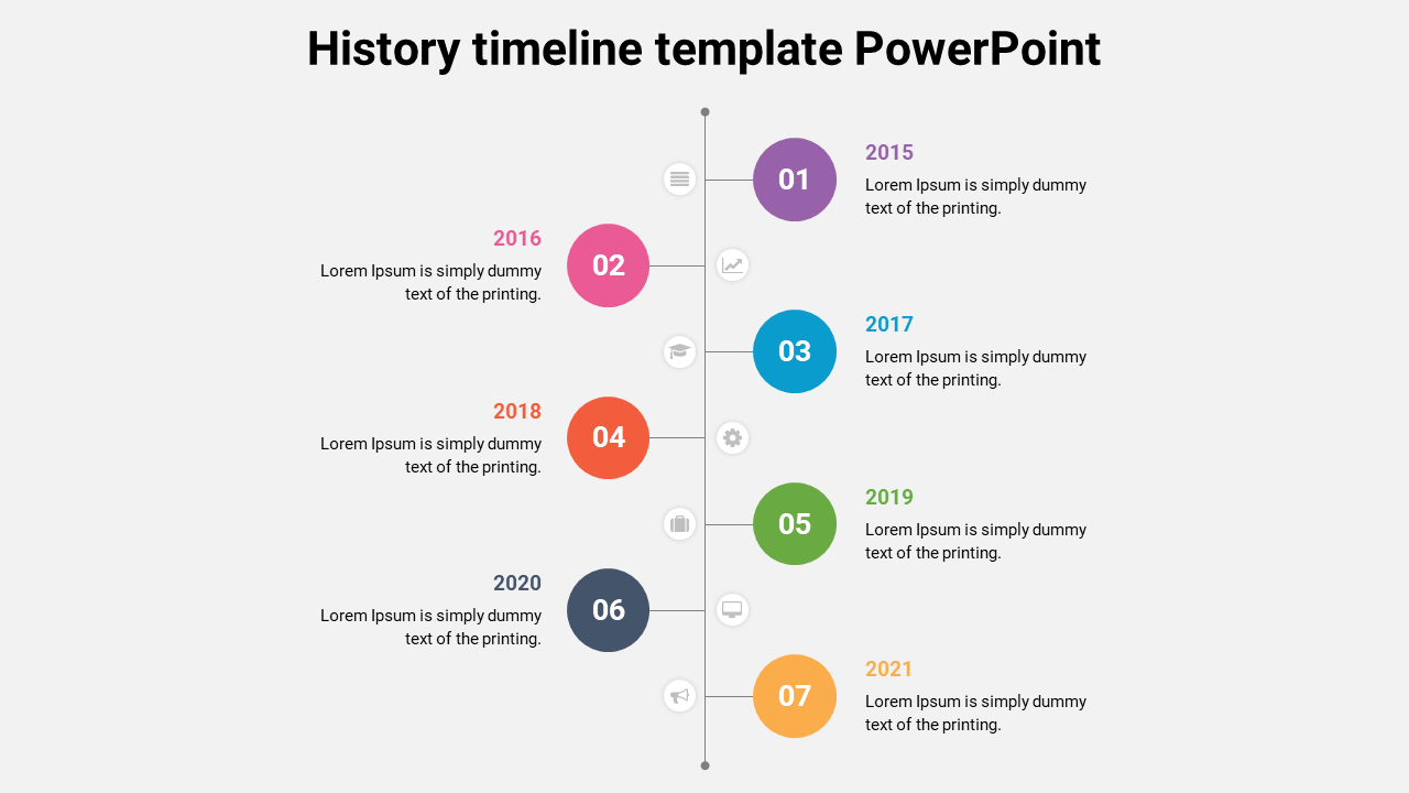 Editable history timeline template PowerPoint